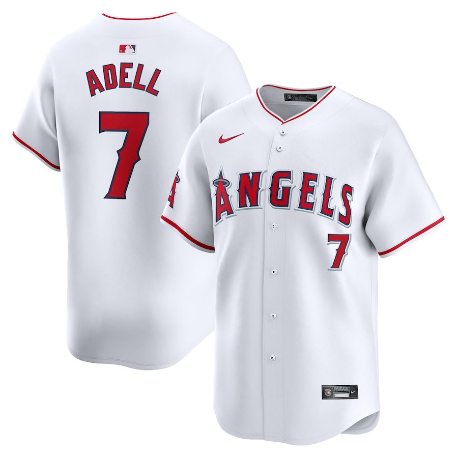 Men Los Angeles Angels #7 Jo Adell Nike White Home Limited Player MLB Jersey->los angeles angels->MLB Jersey